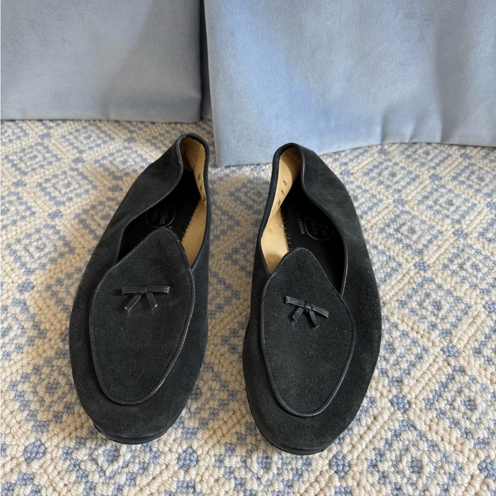 Belgian Shoe Navy Suede Loafers
